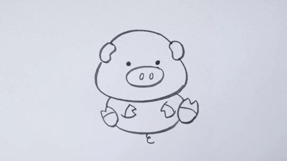 猪怎么画简单又漂亮（画一只超萌的小猪简笔画）