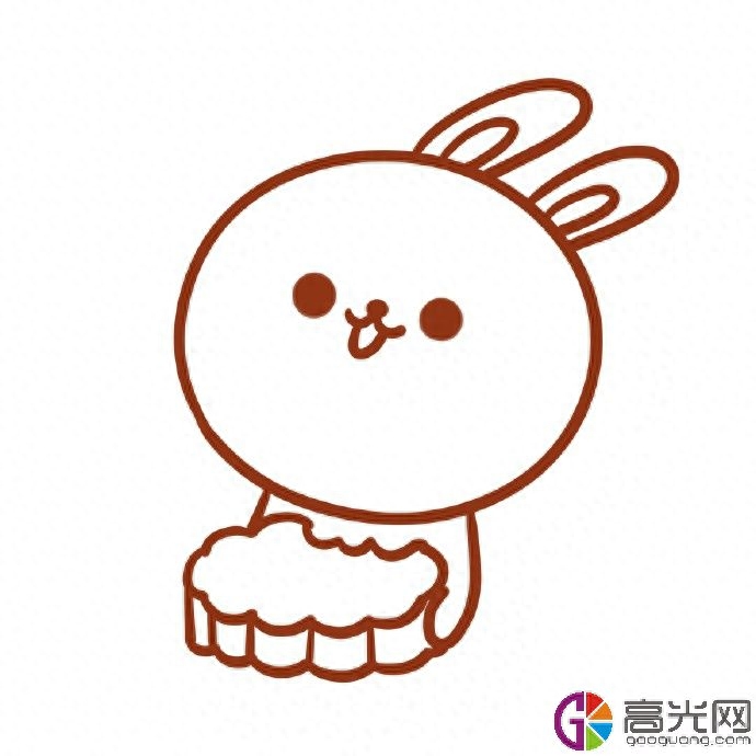 玉兔抱着月饼怎么画简单又漂亮（一步一步教程）